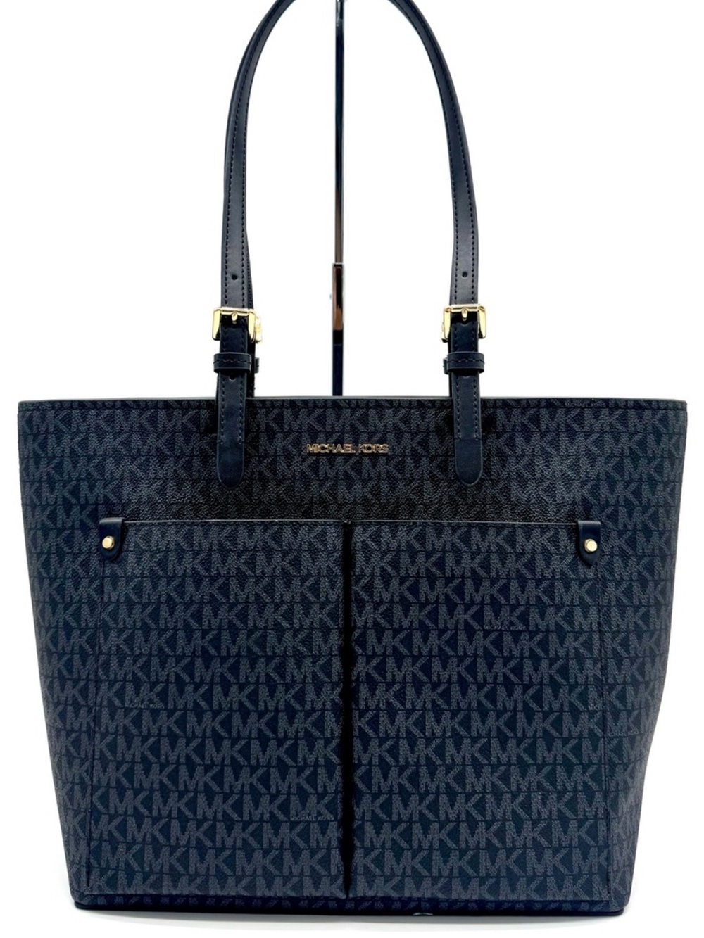 Michael Kors Jet Set Medium Pocket Tote Bag Black Multi